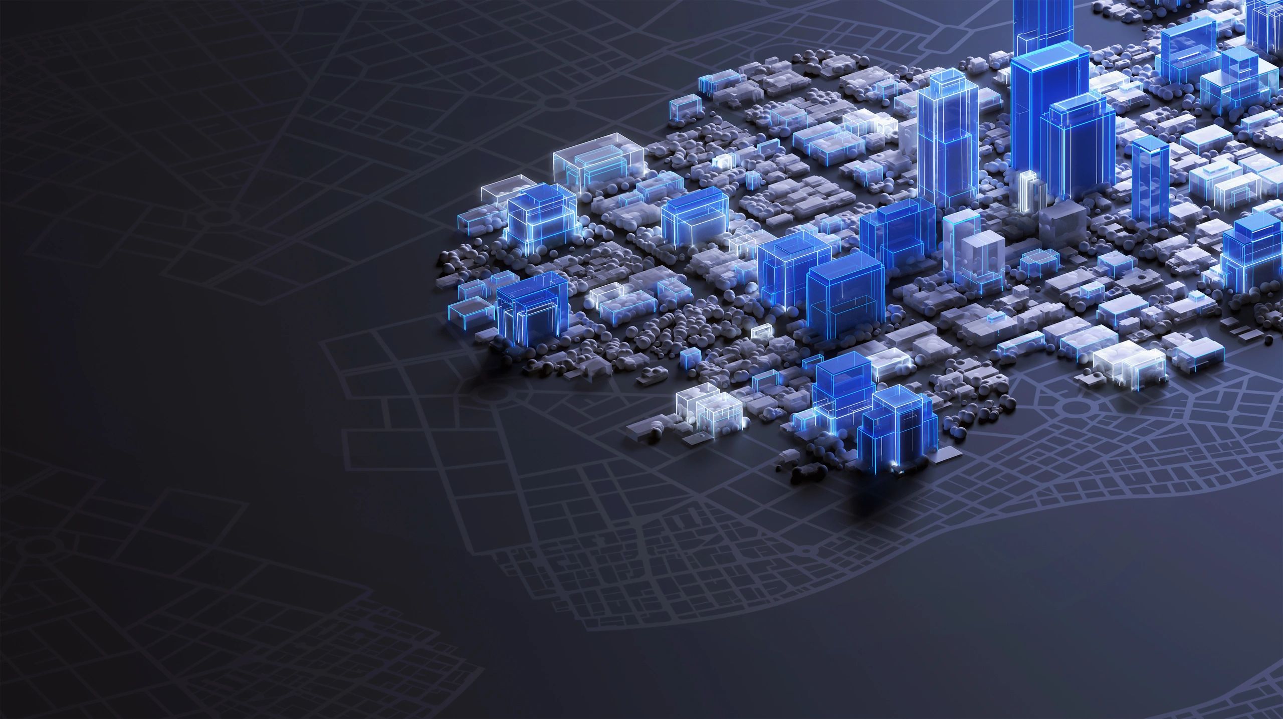 Blue-lit AI analytics visualization representing business growth automation